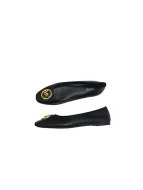 Micheal Kors NWOT classic black faux snake print man made ballet flat shoes 9